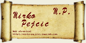 Mirko Pejčić vizit kartica